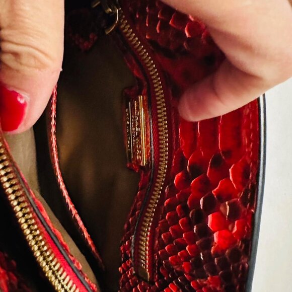 Michael Kors Red Python Casey Satchel - Crimson - Picture 6 of 7
